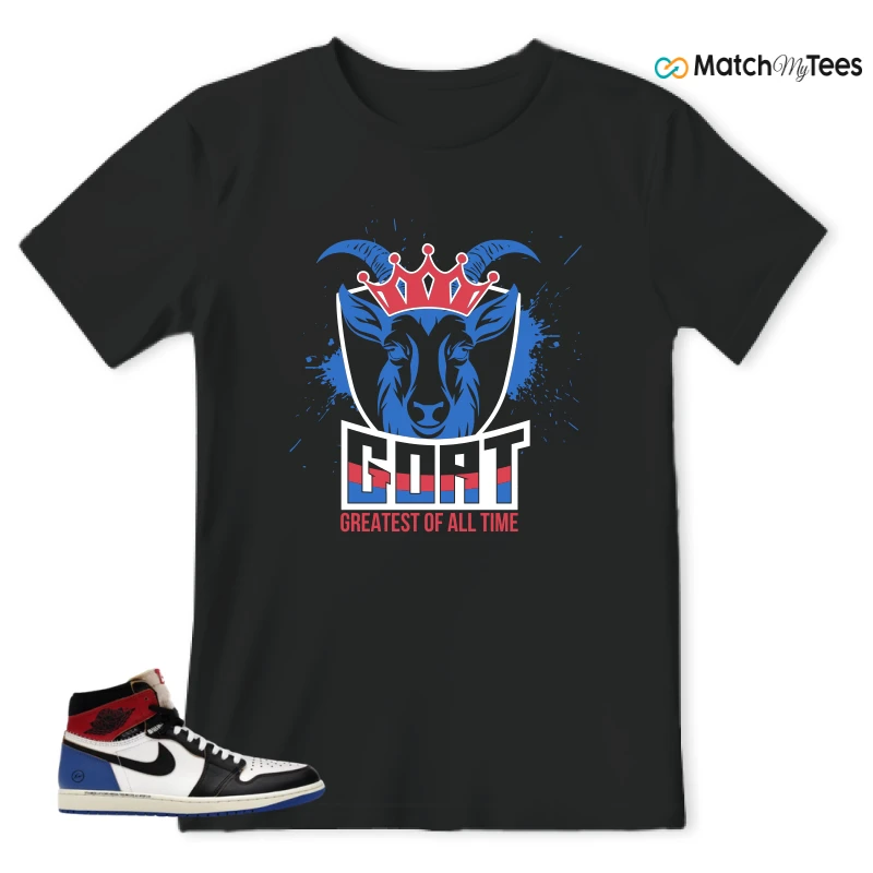 NIKE AIR JORDAN 1 RETRO HIGH OG SP FRAGMENT X UNION LA VARSITY RED SPORT ROYAL SNEAKER Matching Tees t-shirt