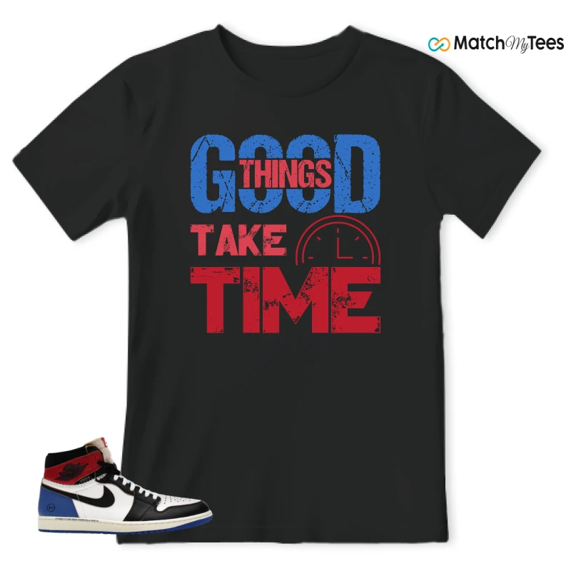NIKE AIR JORDAN 1 RETRO HIGH OG SP FRAGMENT X UNION LA VARSITY RED SPORT ROYAL SNEAKER Matching Tees t-shirt