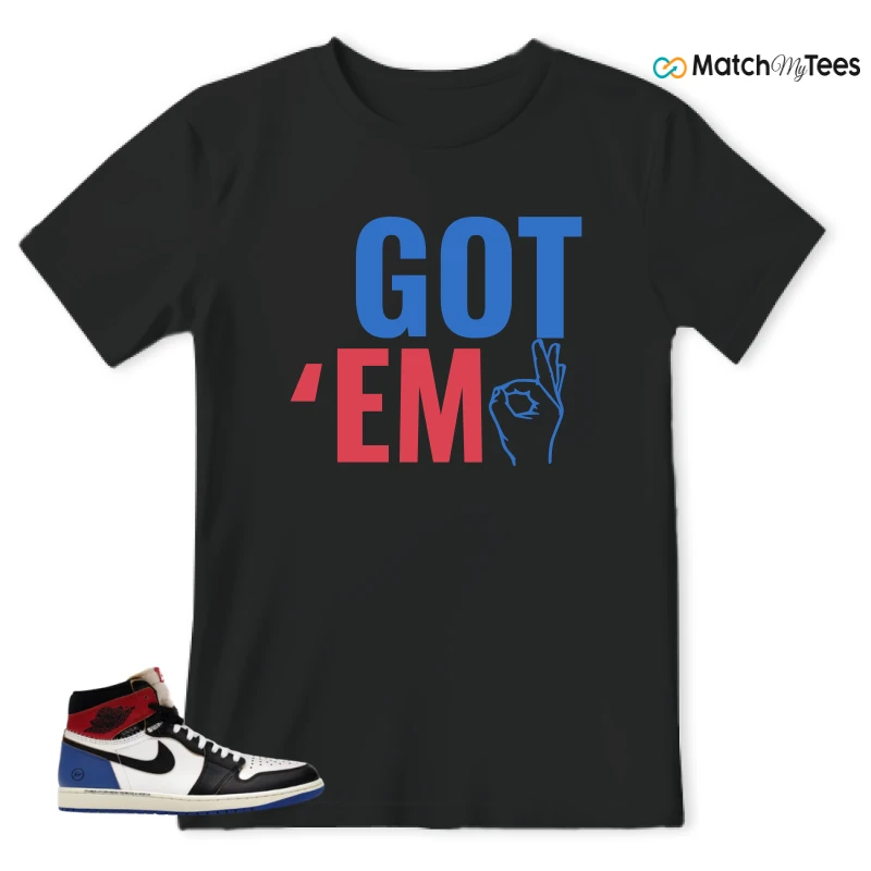 NIKE AIR JORDAN 1 RETRO HIGH OG SP FRAGMENT X UNION LA VARSITY RED SPORT ROYAL SNEAKER Matching Tees t-shirt