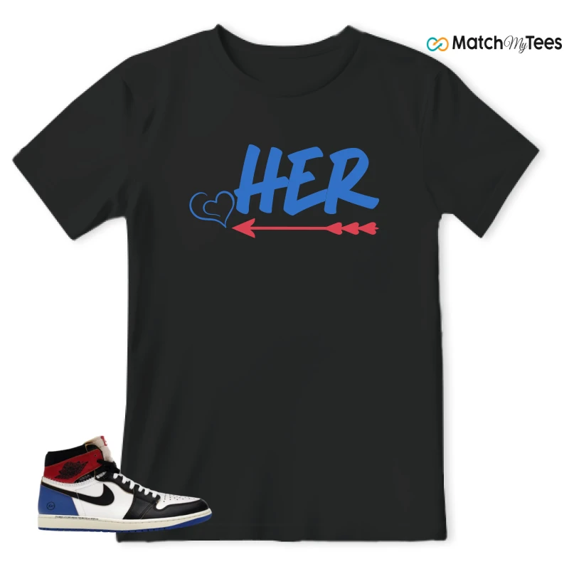 NIKE AIR JORDAN 1 RETRO HIGH OG SP FRAGMENT X UNION LA VARSITY RED SPORT ROYAL SNEAKER Matching Tees t-shirt
