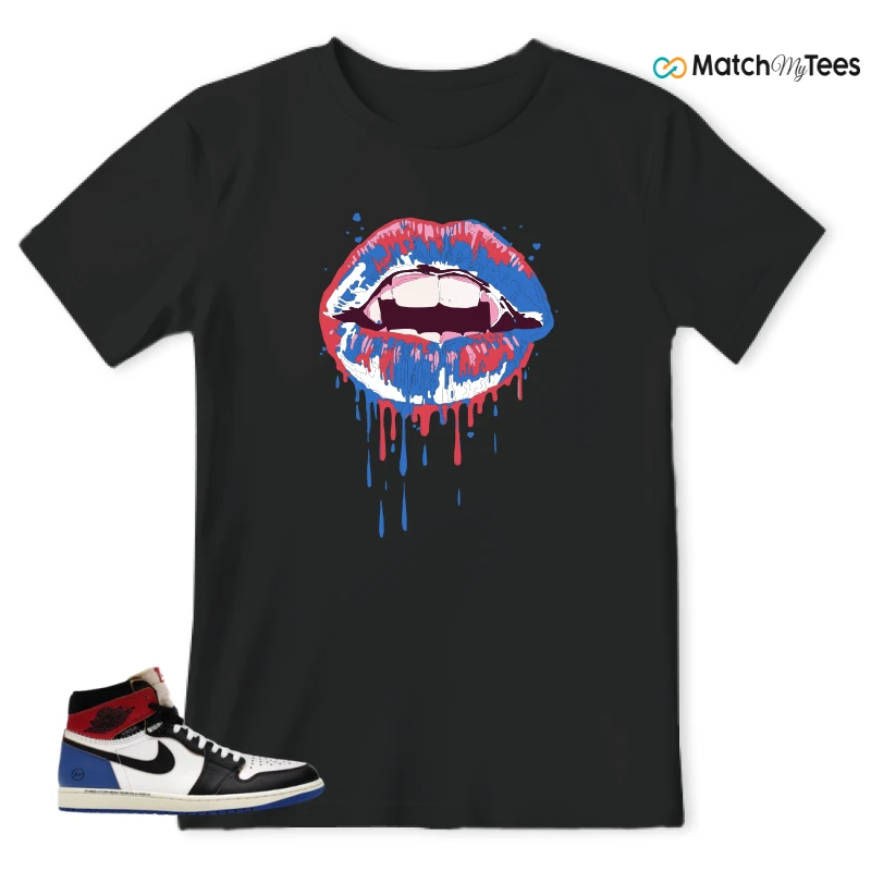 NIKE AIR JORDAN 1 RETRO HIGH OG SP FRAGMENT X UNION LA VARSITY RED SPORT ROYAL SNEAKER Matching Tees t-shirt