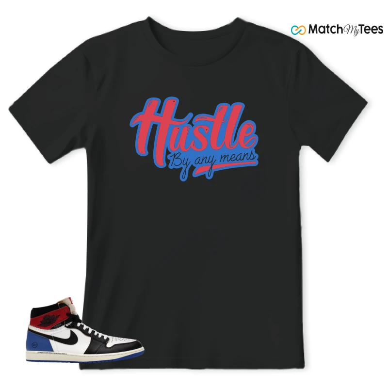 NIKE AIR JORDAN 1 RETRO HIGH OG SP FRAGMENT X UNION LA VARSITY RED SPORT ROYAL SNEAKER Matching Tees t-shirt
