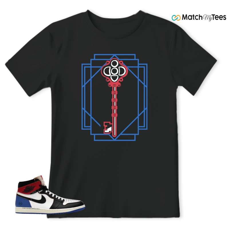 NIKE AIR JORDAN 1 RETRO HIGH OG SP FRAGMENT X UNION LA VARSITY RED SPORT ROYAL SNEAKER Matching Tees t-shirt