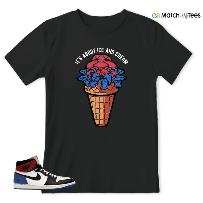 NIKE AIR JORDAN 1 RETRO HIGH OG SP FRAGMENT X UNION LA VARSITY RED SPORT ROYAL SNEAKER Matching Tees t-shirt