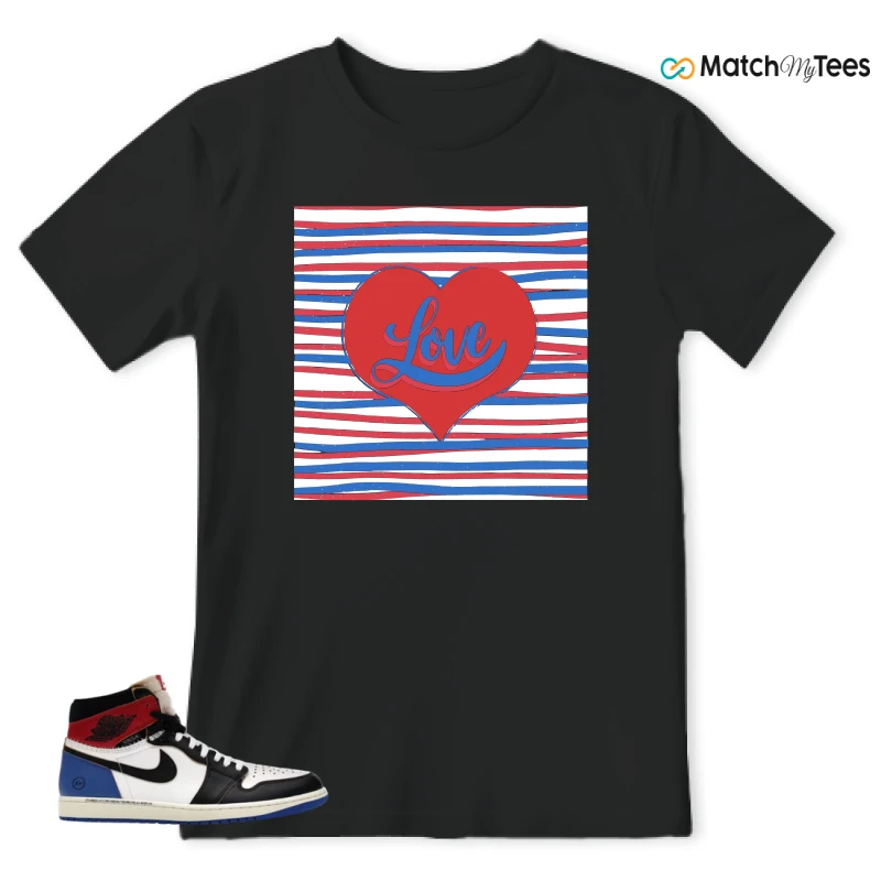 NIKE AIR JORDAN 1 RETRO HIGH OG SP FRAGMENT X UNION LA VARSITY RED SPORT ROYAL SNEAKER Matching Tees t-shirt