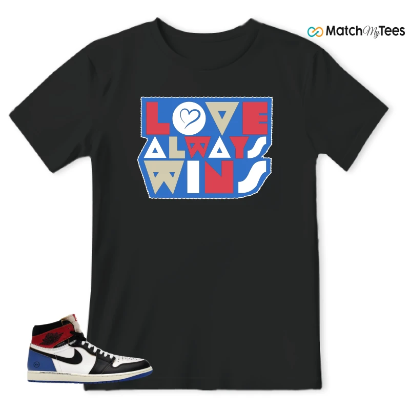 NIKE AIR JORDAN 1 RETRO HIGH OG SP FRAGMENT X UNION LA VARSITY RED SPORT ROYAL SNEAKER Matching Tees t-shirt