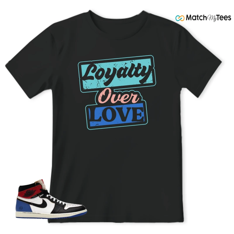 NIKE AIR JORDAN 1 RETRO HIGH OG SP FRAGMENT X UNION LA VARSITY RED SPORT ROYAL SNEAKER Matching Tees t-shirt