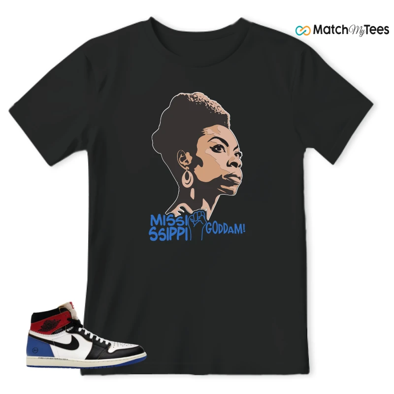 NIKE AIR JORDAN 1 RETRO HIGH OG SP FRAGMENT X UNION LA VARSITY RED SPORT ROYAL SNEAKER Matching Tees t-shirt