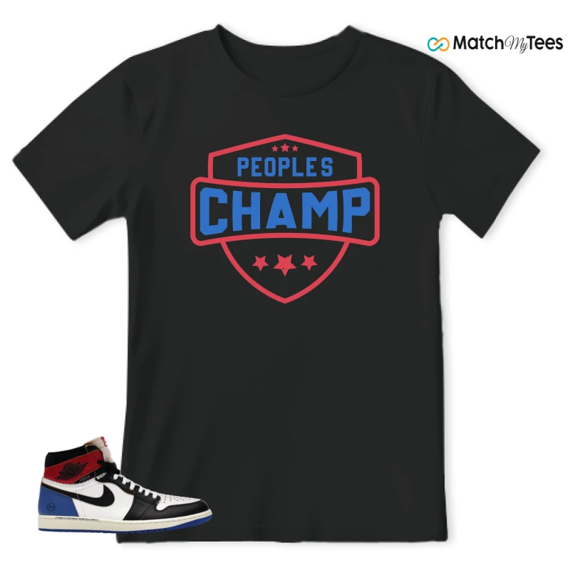 NIKE AIR JORDAN 1 RETRO HIGH OG SP FRAGMENT X UNION LA VARSITY RED SPORT ROYAL SNEAKER Matching Tees t-shirt