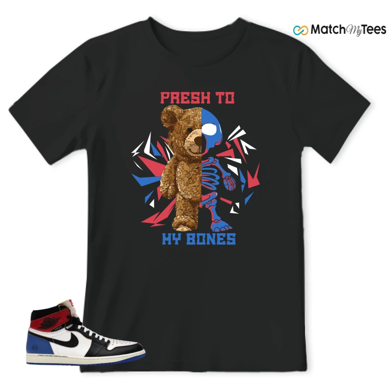 NIKE AIR JORDAN 1 RETRO HIGH OG SP FRAGMENT X UNION LA VARSITY RED SPORT ROYAL SNEAKER Matching Tees t-shirt