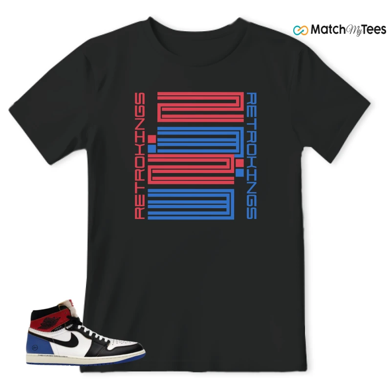 NIKE AIR JORDAN 1 RETRO HIGH OG SP FRAGMENT X UNION LA VARSITY RED SPORT ROYAL SNEAKER Matching Tees t-shirt