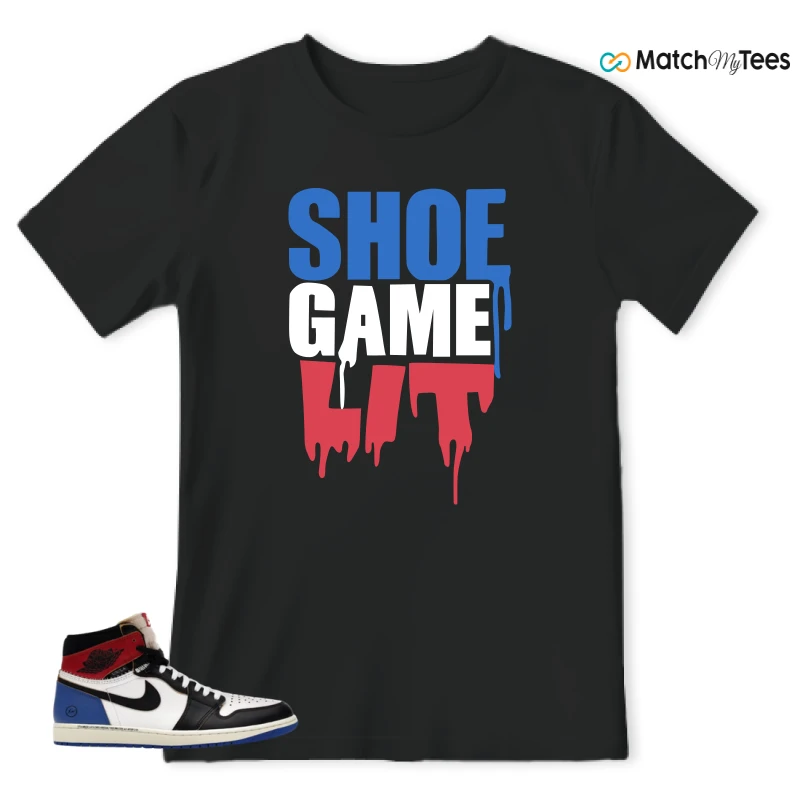 NIKE AIR JORDAN 1 RETRO HIGH OG SP FRAGMENT X UNION LA VARSITY RED SPORT ROYAL SNEAKER Matching Tees t-shirt