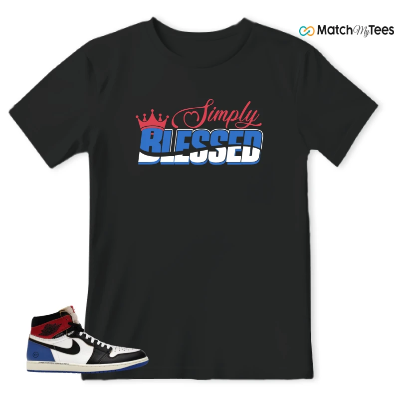 NIKE AIR JORDAN 1 RETRO HIGH OG SP FRAGMENT X UNION LA VARSITY RED SPORT ROYAL SNEAKER Matching Tees t-shirt