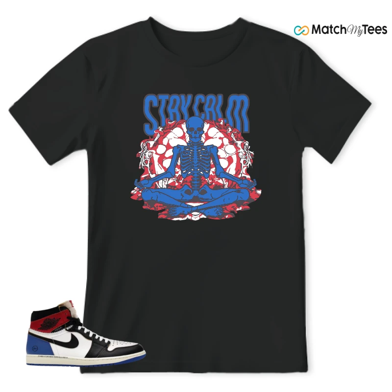 NIKE AIR JORDAN 1 RETRO HIGH OG SP FRAGMENT X UNION LA VARSITY RED SPORT ROYAL SNEAKER Matching Tees t-shirt