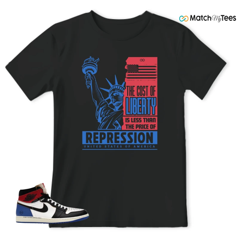 NIKE AIR JORDAN 1 RETRO HIGH OG SP FRAGMENT X UNION LA VARSITY RED SPORT ROYAL SNEAKER Matching Tees t-shirt