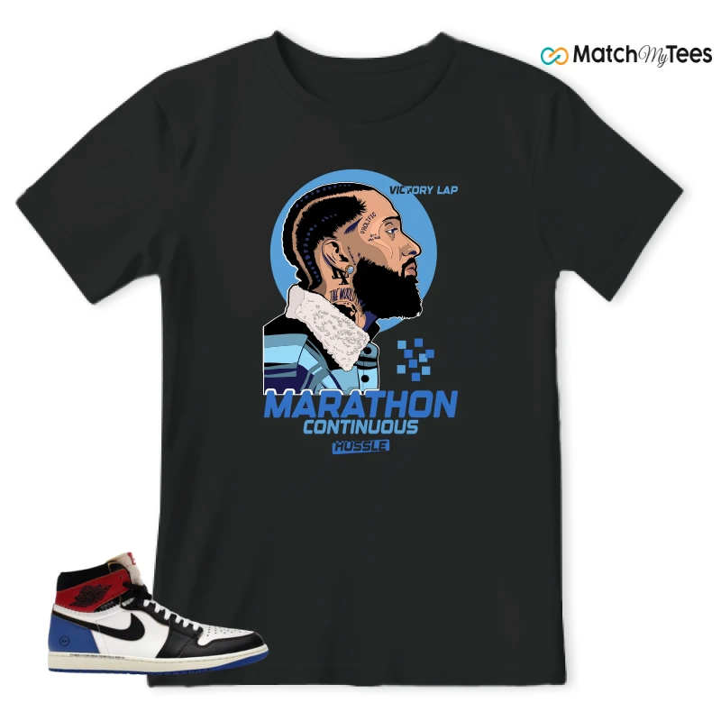 NIKE AIR JORDAN 1 RETRO HIGH OG SP FRAGMENT X UNION LA VARSITY RED SPORT ROYAL SNEAKER Matching Tees t-shirt