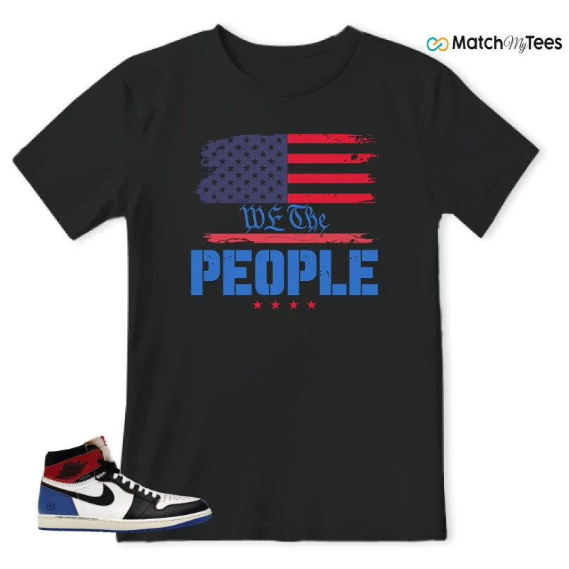 NIKE AIR JORDAN 1 RETRO HIGH OG SP FRAGMENT X UNION LA VARSITY RED SPORT ROYAL SNEAKER Matching Tees t-shirt