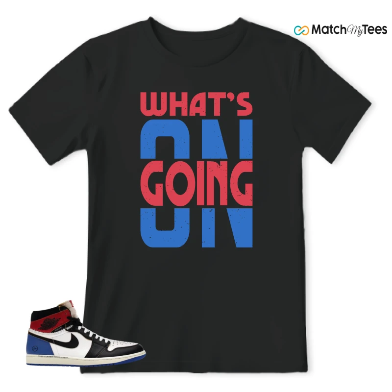 NIKE AIR JORDAN 1 RETRO HIGH OG SP FRAGMENT X UNION LA VARSITY RED SPORT ROYAL SNEAKER Matching Tees t-shirt