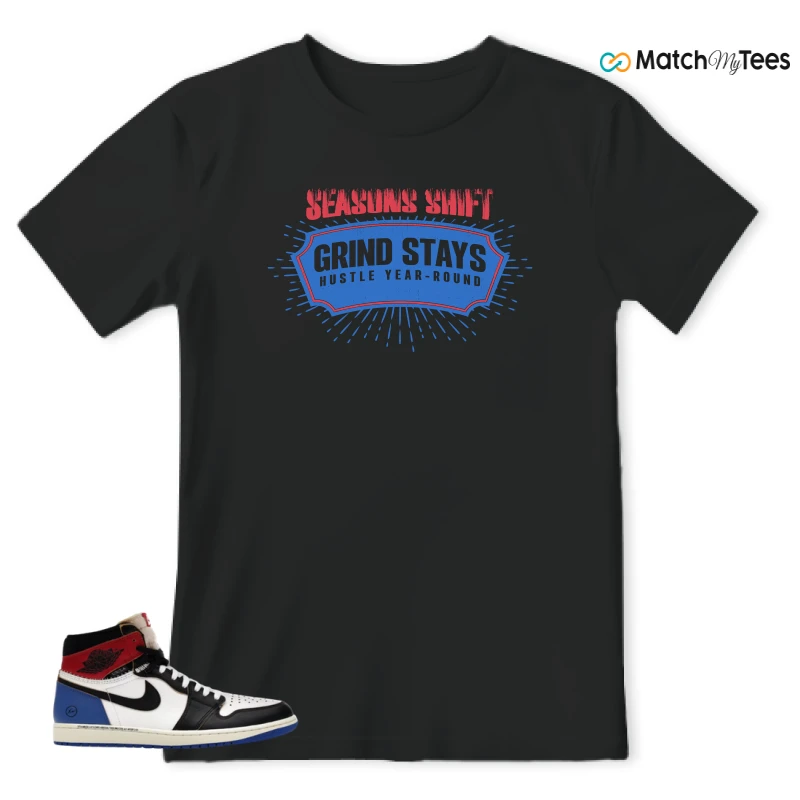 NIKE AIR JORDAN 1 RETRO HIGH OG SP FRAGMENT X UNION LA VARSITY RED SPORT ROYAL SNEAKER Matching Tees t-shirt