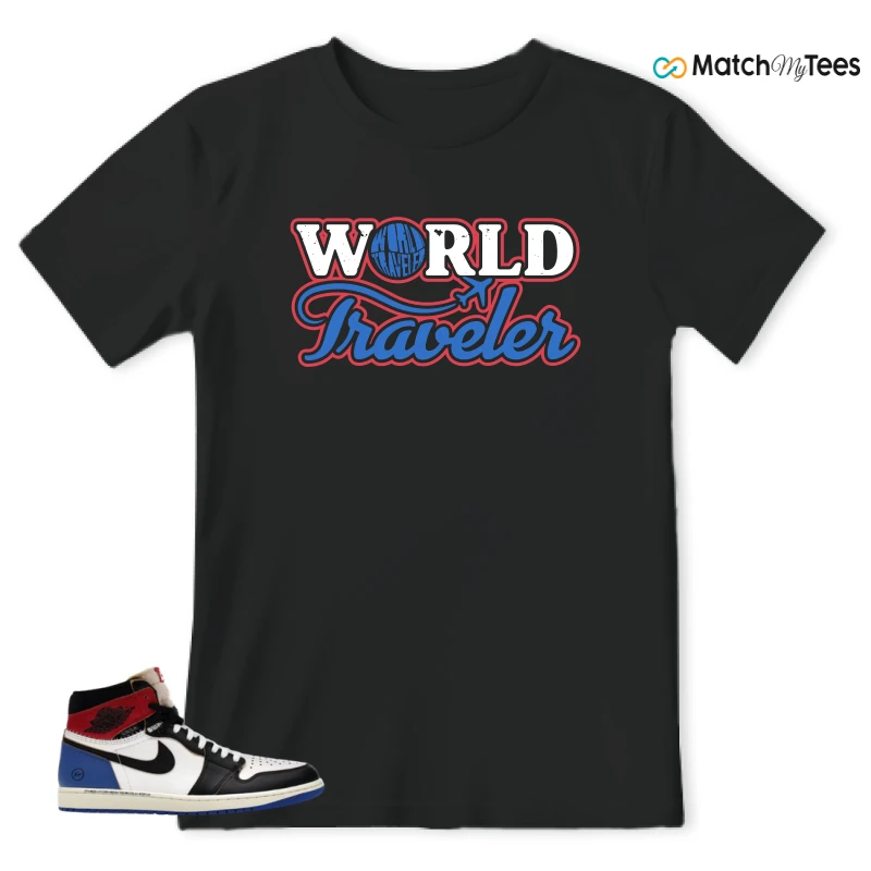 NIKE AIR JORDAN 1 RETRO HIGH OG SP FRAGMENT X UNION LA VARSITY RED SPORT ROYAL SNEAKER Matching Tees t-shirt