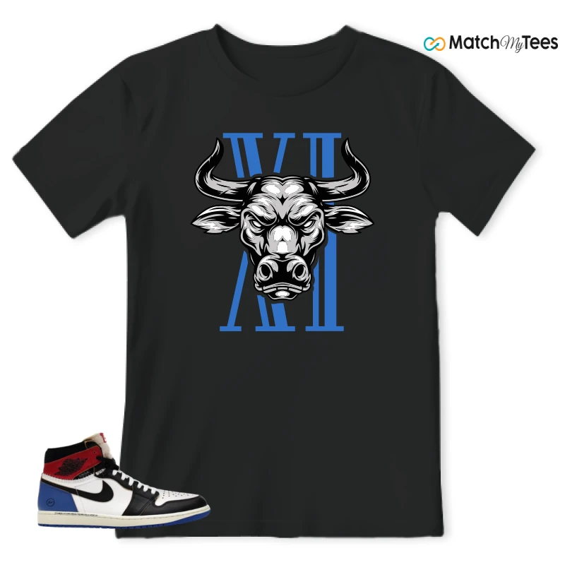 NIKE AIR JORDAN 1 RETRO HIGH OG SP FRAGMENT X UNION LA VARSITY RED SPORT ROYAL SNEAKER Matching Tees t-shirt