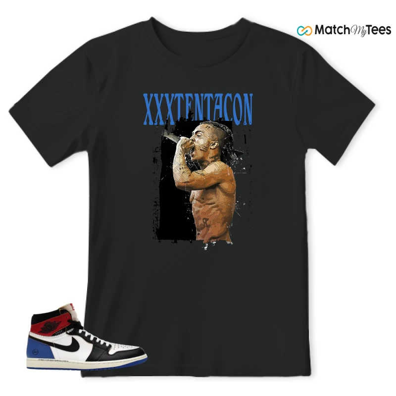 NIKE AIR JORDAN 1 RETRO HIGH OG SP FRAGMENT X UNION LA VARSITY RED SPORT ROYAL SNEAKER Matching Tees t-shirt