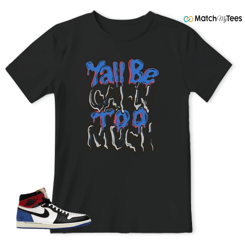 NIKE AIR JORDAN 1 RETRO HIGH OG SP FRAGMENT X UNION LA VARSITY RED SPORT ROYAL SNEAKER Matching Tees t-shirt