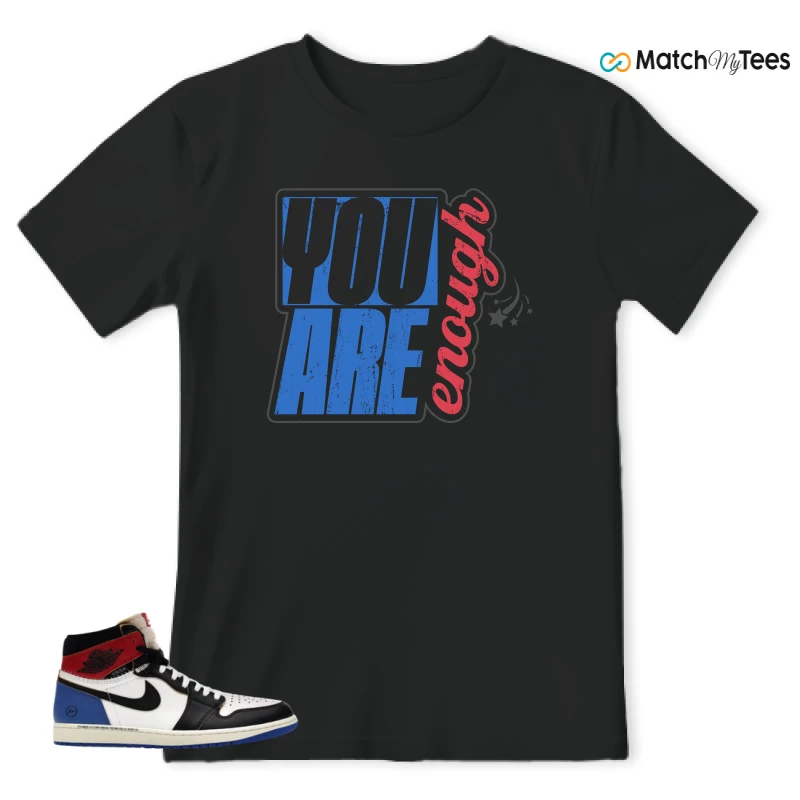 NIKE AIR JORDAN 1 RETRO HIGH OG SP FRAGMENT X UNION LA VARSITY RED SPORT ROYAL SNEAKER Matching Tees t-shirt