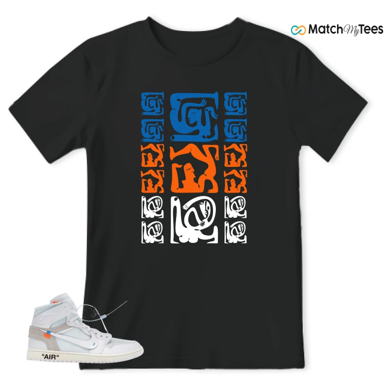 NIKE AIR JORDAN 1 RETRO HIGH VIRGIL ABLOH ARCHIVE ALASKA SNEAKER Matching Tees t-shirt