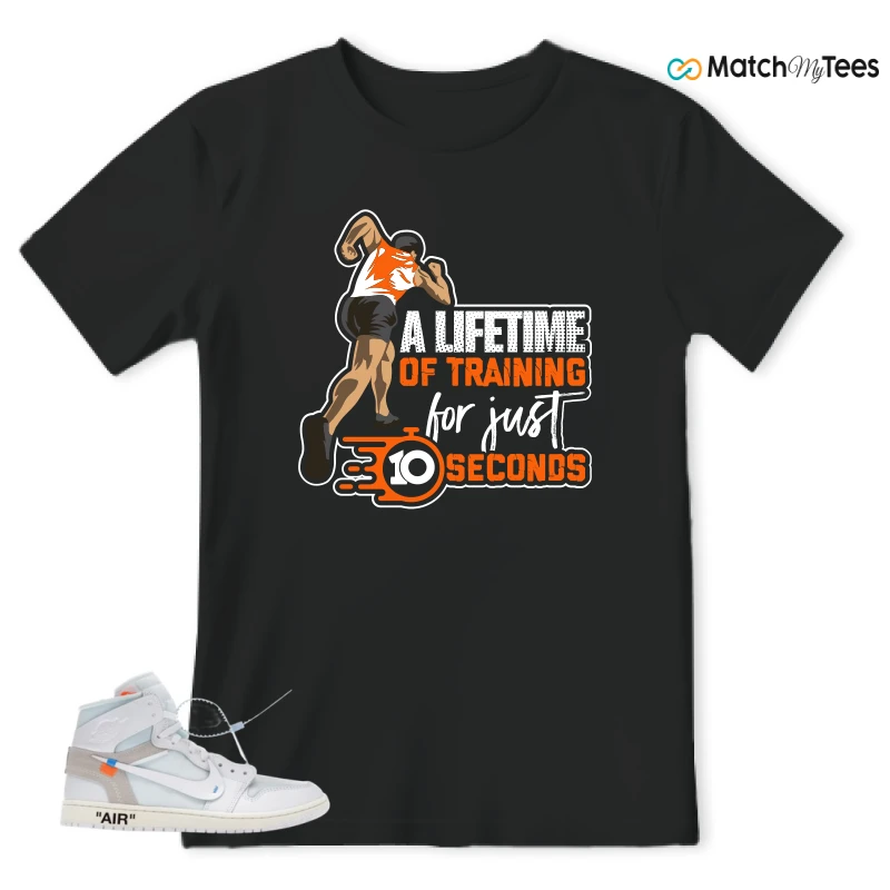 NIKE AIR JORDAN 1 RETRO HIGH VIRGIL ABLOH ARCHIVE ALASKA SNEAKER Matching Tees t-shirt