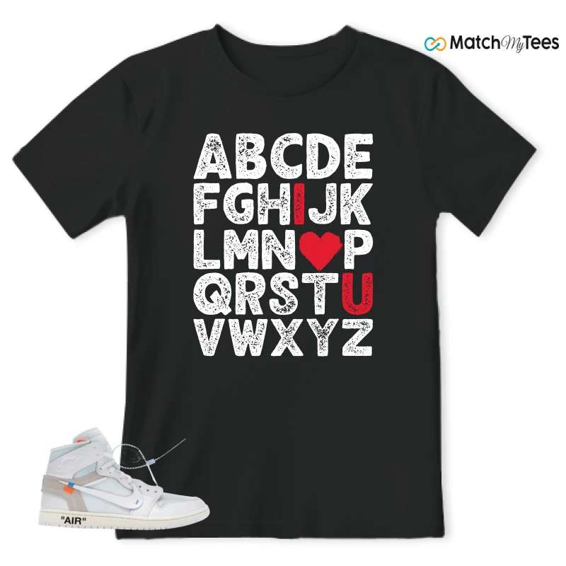 NIKE AIR JORDAN 1 RETRO HIGH VIRGIL ABLOH ARCHIVE ALASKA SNEAKER Matching Tees t-shirt