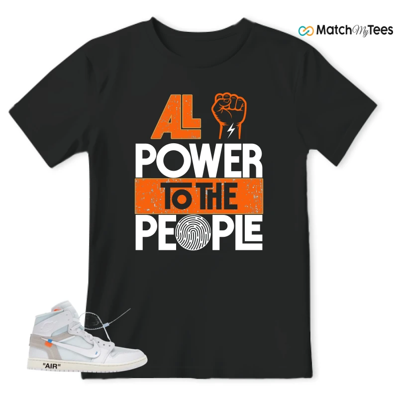 NIKE AIR JORDAN 1 RETRO HIGH VIRGIL ABLOH ARCHIVE ALASKA SNEAKER Matching Tees t-shirt