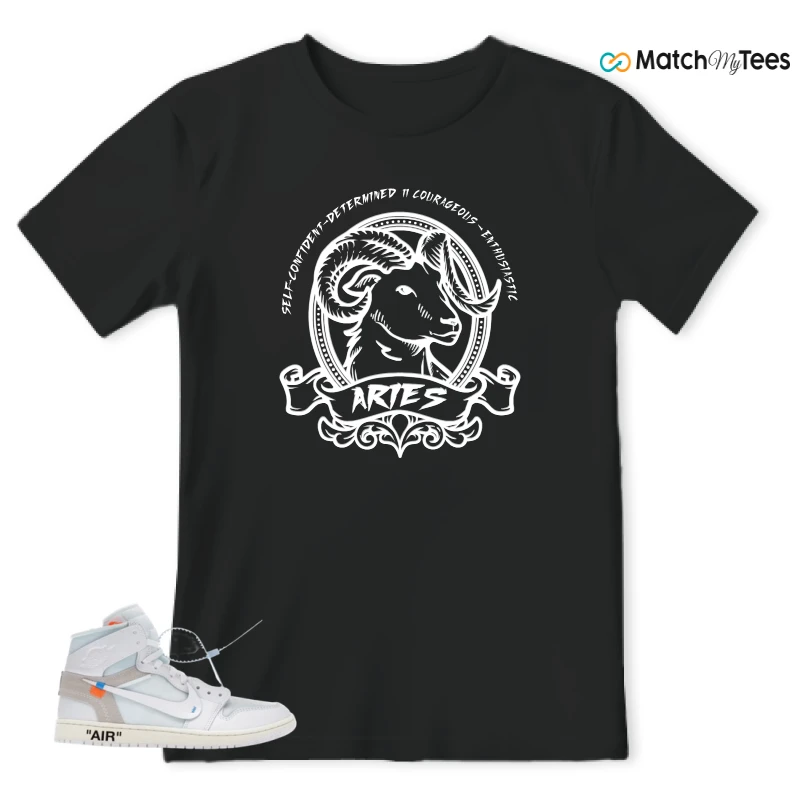 NIKE AIR JORDAN 1 RETRO HIGH VIRGIL ABLOH ARCHIVE ALASKA SNEAKER Matching Tees t-shirt