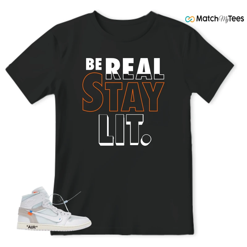 NIKE AIR JORDAN 1 RETRO HIGH VIRGIL ABLOH ARCHIVE ALASKA SNEAKER Matching Tees t-shirt