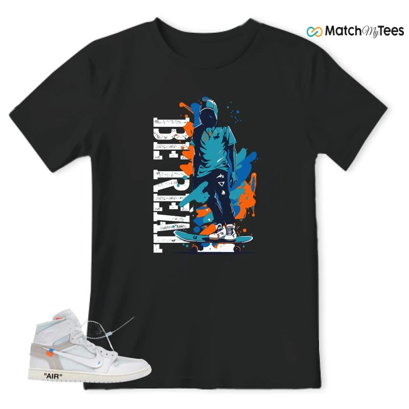 NIKE AIR JORDAN 1 RETRO HIGH VIRGIL ABLOH ARCHIVE ALASKA SNEAKER Matching Tees t-shirt