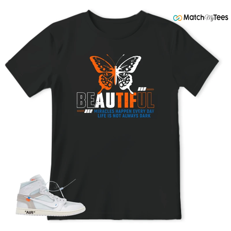 NIKE AIR JORDAN 1 RETRO HIGH VIRGIL ABLOH ARCHIVE ALASKA SNEAKER Matching Tees t-shirt