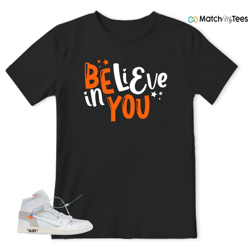 NIKE AIR JORDAN 1 RETRO HIGH VIRGIL ABLOH ARCHIVE ALASKA SNEAKER Matching Tees t-shirt