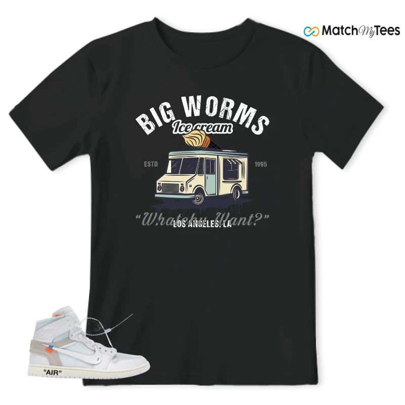 NIKE AIR JORDAN 1 RETRO HIGH VIRGIL ABLOH ARCHIVE ALASKA SNEAKER Matching Tees t-shirt
