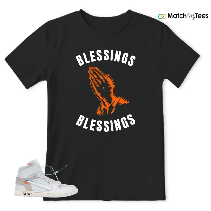 NIKE AIR JORDAN 1 RETRO HIGH VIRGIL ABLOH ARCHIVE ALASKA SNEAKER Matching Tees t-shirt
