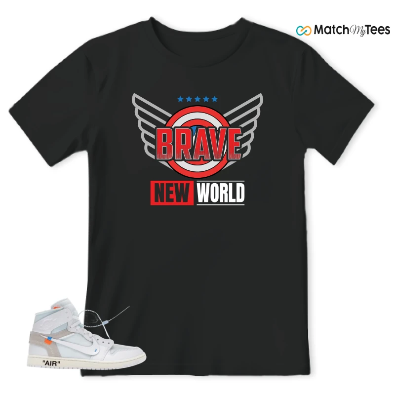 NIKE AIR JORDAN 1 RETRO HIGH VIRGIL ABLOH ARCHIVE ALASKA SNEAKER Matching Tees t-shirt