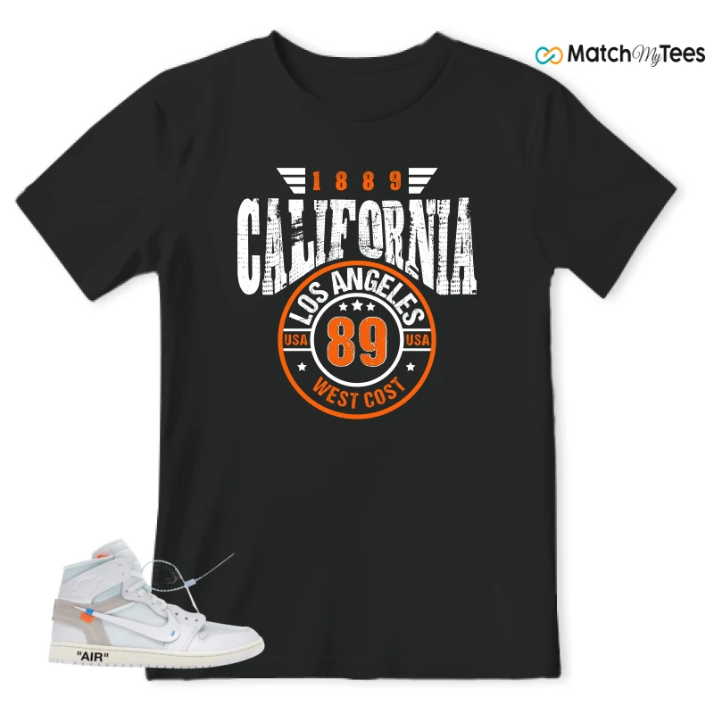 NIKE AIR JORDAN 1 RETRO HIGH VIRGIL ABLOH ARCHIVE ALASKA SNEAKER Matching Tees t-shirt