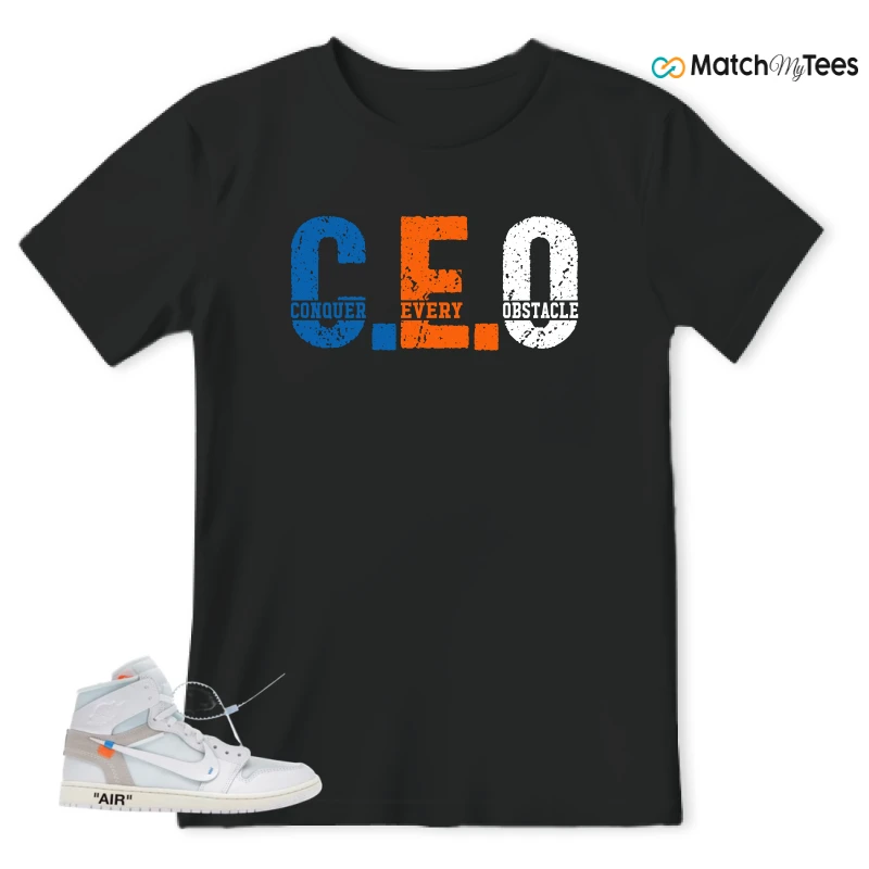 NIKE AIR JORDAN 1 RETRO HIGH VIRGIL ABLOH ARCHIVE ALASKA SNEAKER Matching Tees t-shirt