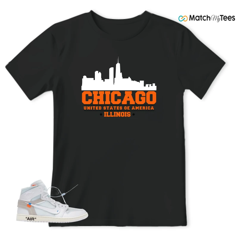 NIKE AIR JORDAN 1 RETRO HIGH VIRGIL ABLOH ARCHIVE ALASKA SNEAKER Matching Tees t-shirt