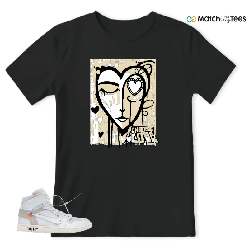 NIKE AIR JORDAN 1 RETRO HIGH VIRGIL ABLOH ARCHIVE ALASKA SNEAKER Matching Tees t-shirt