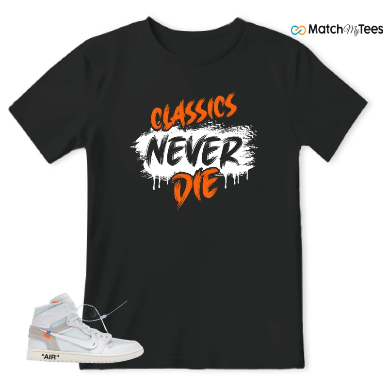 NIKE AIR JORDAN 1 RETRO HIGH VIRGIL ABLOH ARCHIVE ALASKA SNEAKER Matching Tees t-shirt