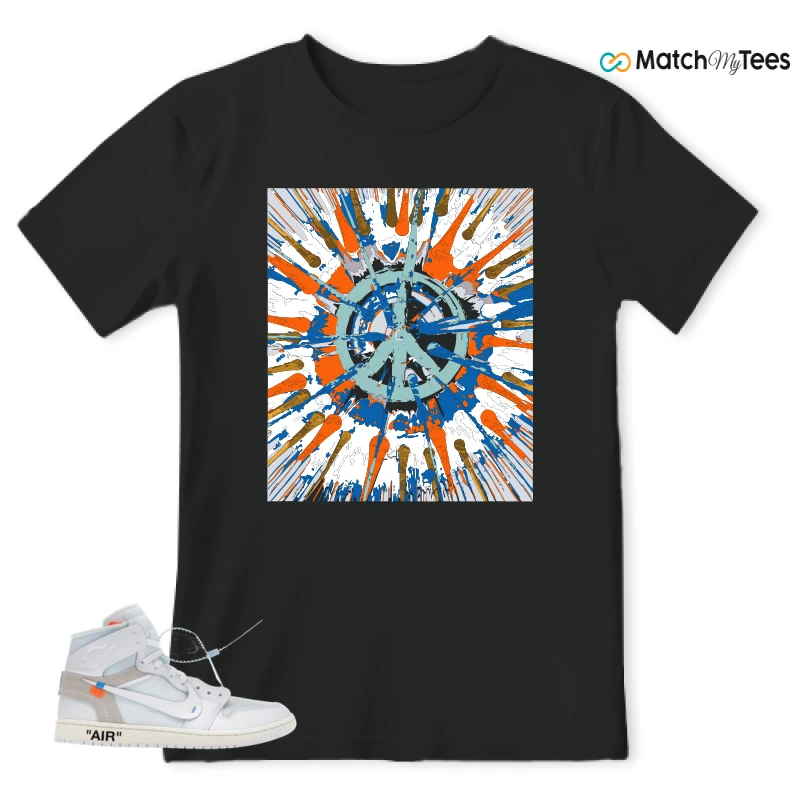 NIKE AIR JORDAN 1 RETRO HIGH VIRGIL ABLOH ARCHIVE ALASKA SNEAKER Matching Tees t-shirt