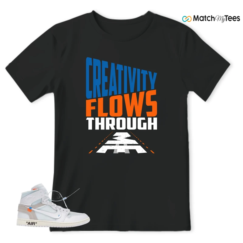 NIKE AIR JORDAN 1 RETRO HIGH VIRGIL ABLOH ARCHIVE ALASKA SNEAKER Matching Tees t-shirt