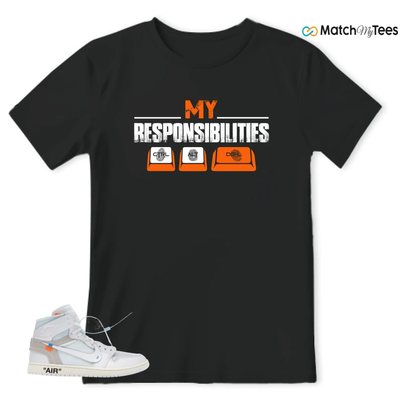 NIKE AIR JORDAN 1 RETRO HIGH VIRGIL ABLOH ARCHIVE ALASKA SNEAKER Matching Tees t-shirt