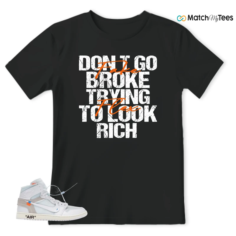NIKE AIR JORDAN 1 RETRO HIGH VIRGIL ABLOH ARCHIVE ALASKA SNEAKER Matching Tees t-shirt