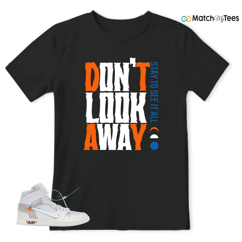 NIKE AIR JORDAN 1 RETRO HIGH VIRGIL ABLOH ARCHIVE ALASKA SNEAKER Matching Tees t-shirt